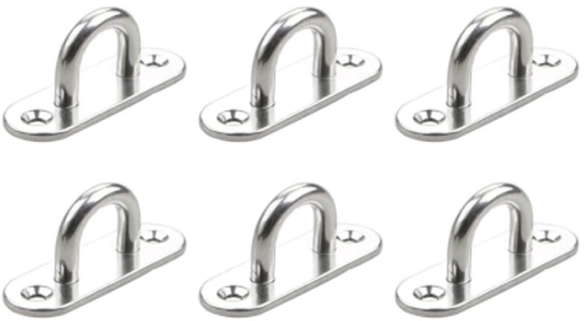 Dailygoods - RVS Plafondhaak met Rechthoekige Voet voor Diverse Toepassingen