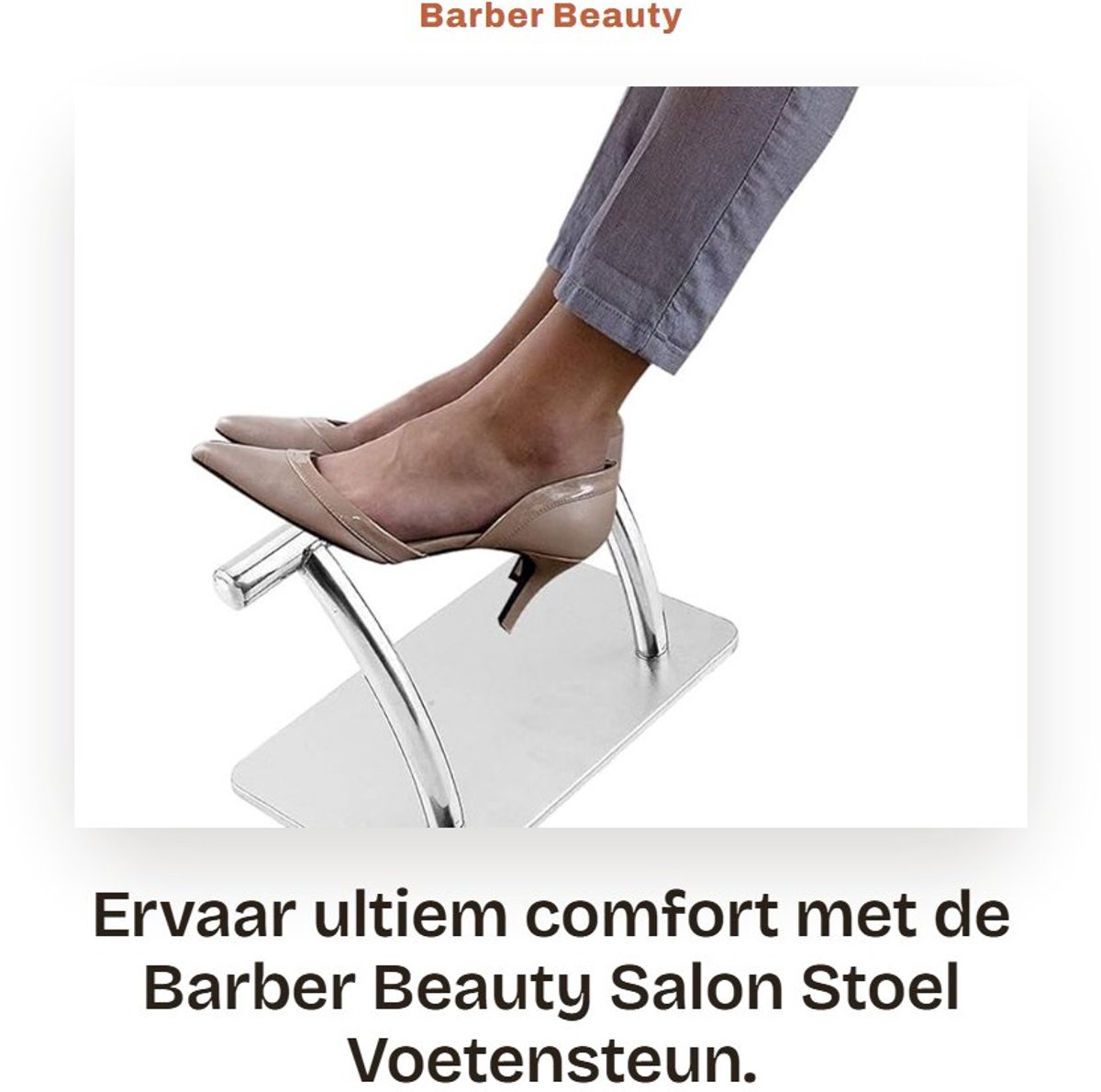 Dailygoods- Kappersstoel Voetensteun - Massief Roestvrij Staal - Verstelbaar - Mobiele Voetsteun - Schoonheidssalon - Ontspannende Ervaring