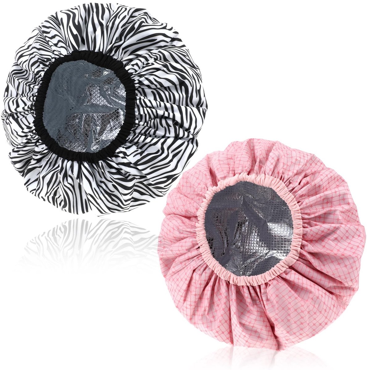 Dailygoods- Conditioneringsmuts Dubbellaags - 2 Stuks - Aluminiumfolie - Herbruikbare Douchecaps - Stoomcaps - Voor Haarbehandelingen Thuis/Salon - Haarmuts