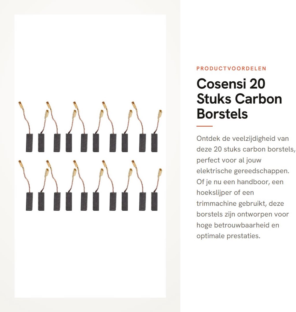 Dailygoods - 20 Stuks Carbon Borstels - Hoogwaardige Borstels - Eenvoudige Installatie - 5x8x15 Mm - Betrouwbaar Onderdeel - Geschikt Voor Diverse Ger...