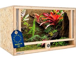Houten Terrarium - Reptielenverblijf Vivarium - Dieren Huisvesten - Frontventilatie Ingebouwde Hygrometer - 100x50x50 cm - Houtkleurig