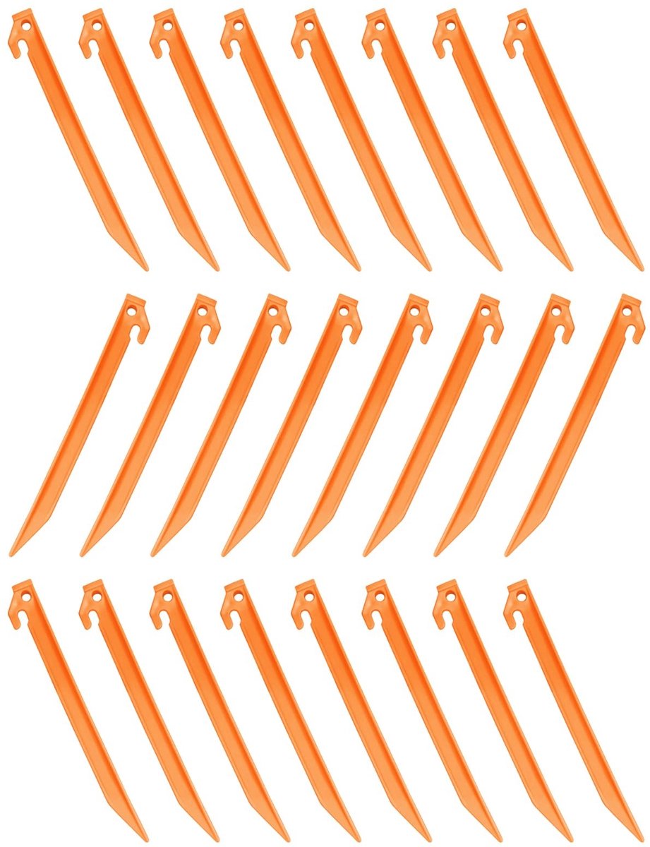 Dailygoods- Tentharingen 24 stuks 230 mm - Kunststof - Sterk en robuust - Antisliphaak - Voor camping en tuin - Veiligheidswaarschuwing bij gebruik - Grondpennen