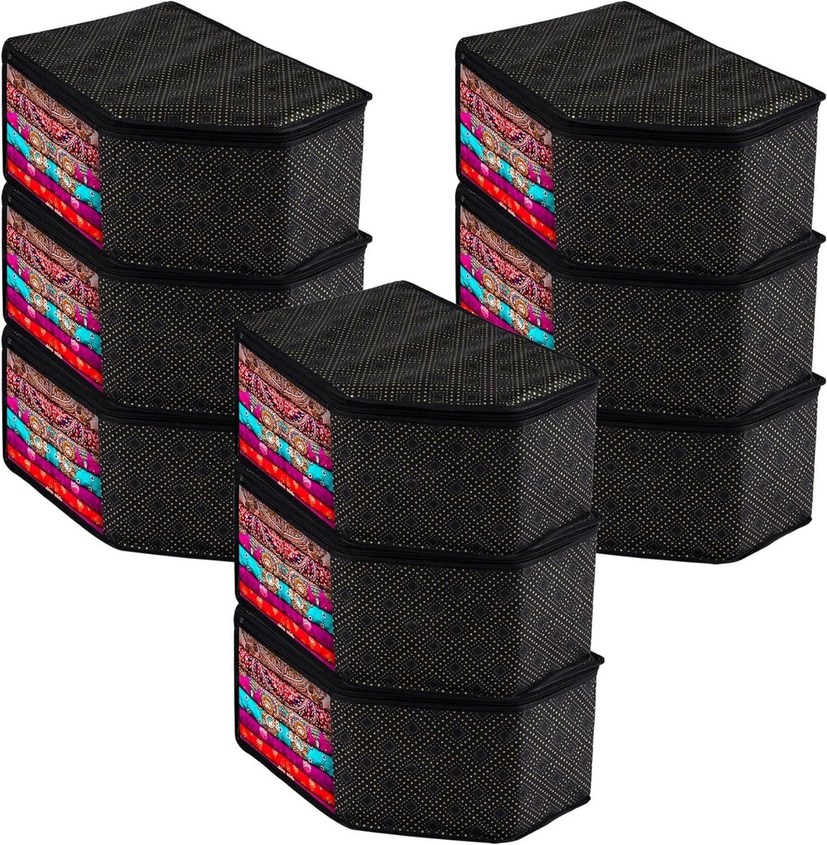 Blousehoezen - Kleding Organizer - Garderobe Opbergen - Transparant Venster - 9 stuks - Zwart