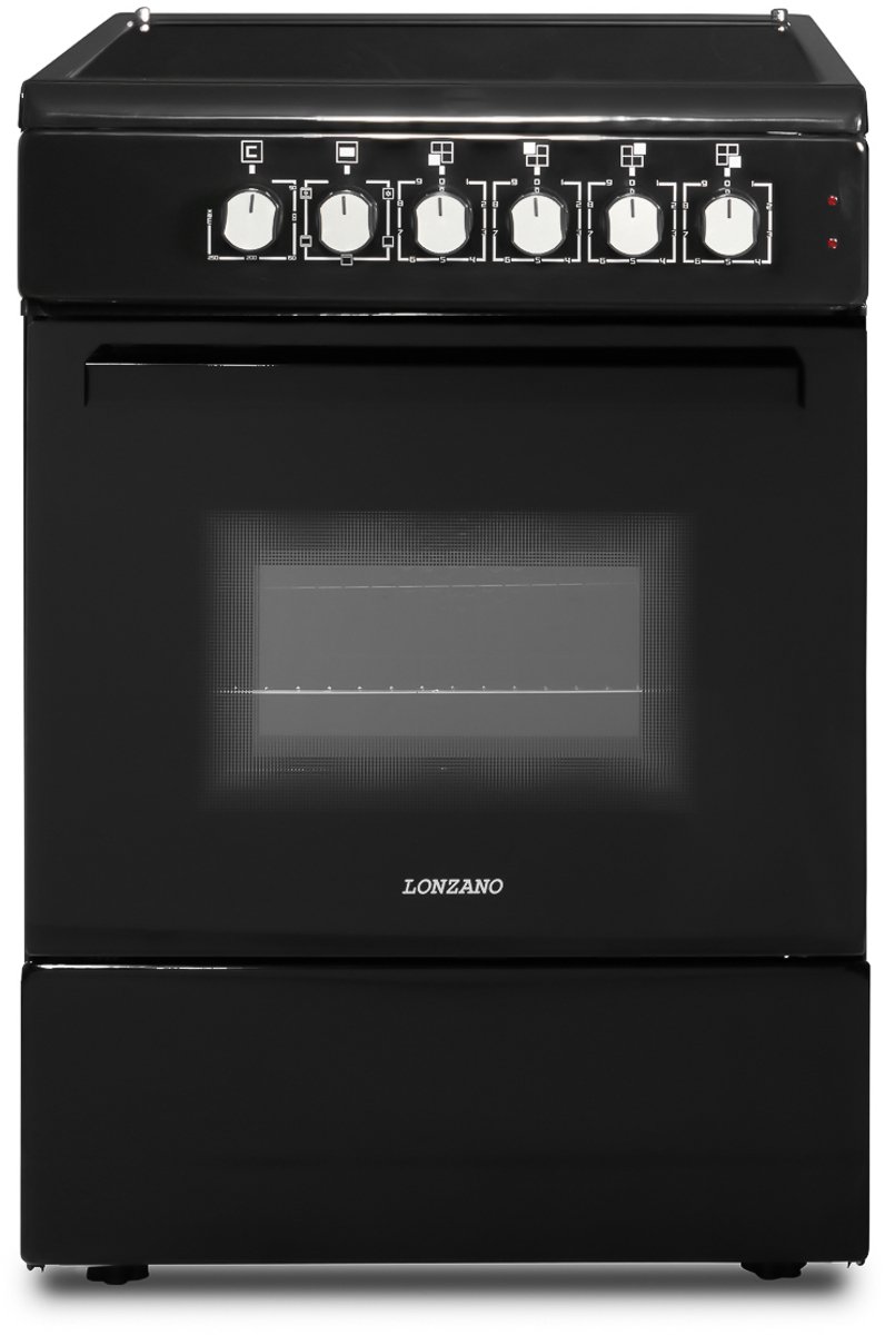 Vrijstaand Keramisch Fornuis Zwart 60CM Lonzano