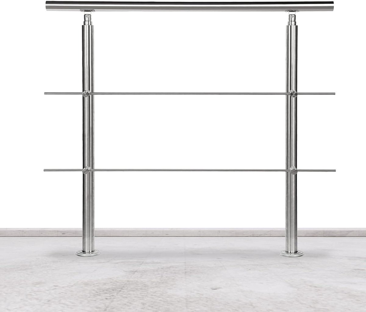 Roestvrijstalen leuning - Balkon reling - Trap veiligheid - Instelbare hoek - 120 cm lengte - Zilverkleurig
