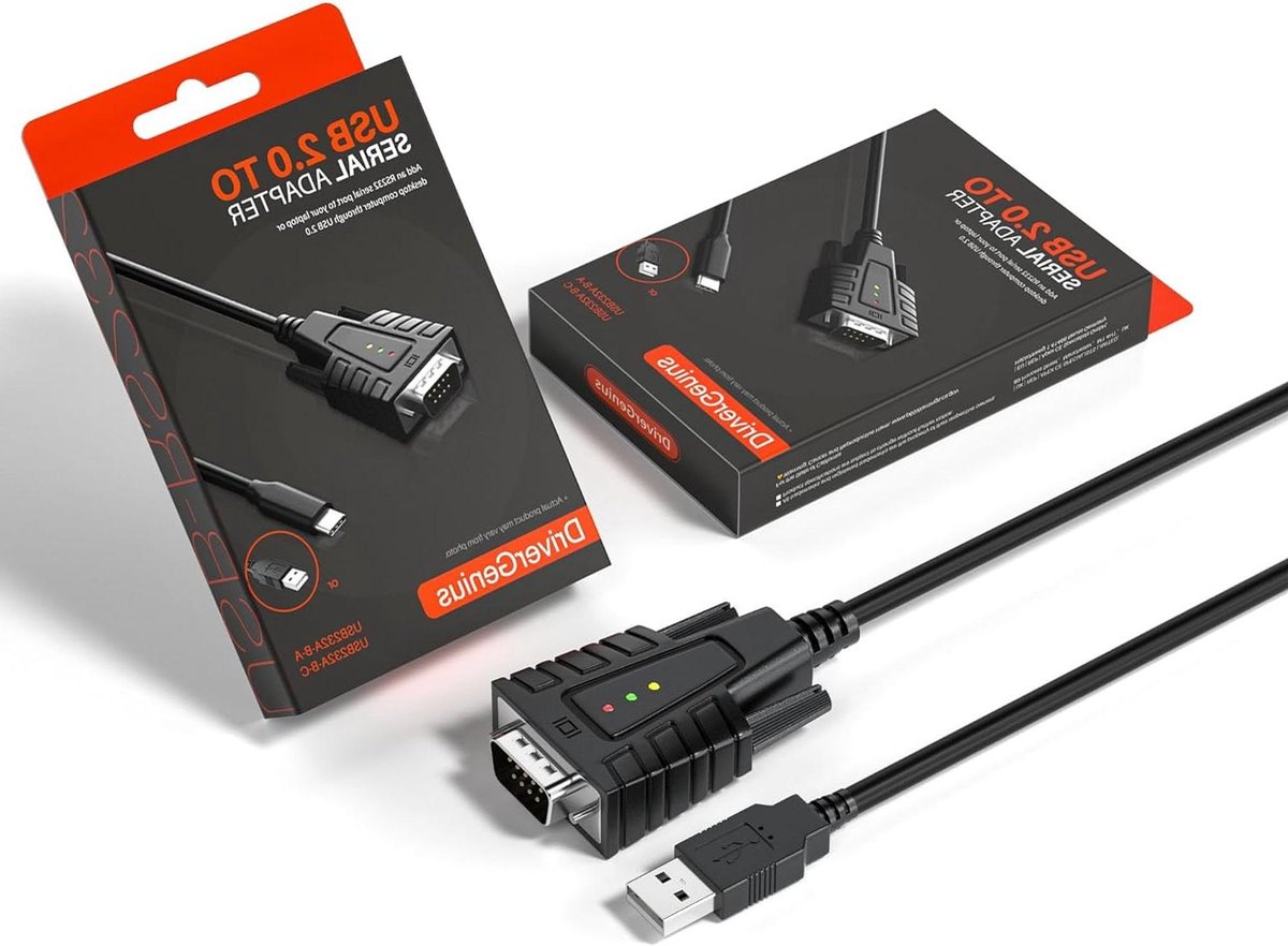 Seriële Converter - USB naar RS232 - Apparaten Koppelen - 3 Status LEDs - 2 Stuks - Zwart