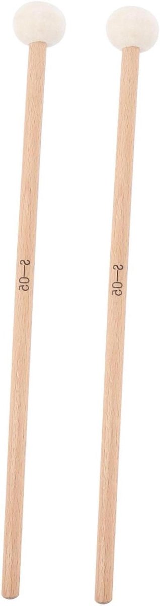 Pauken Mallets Set - Trommelstokken Percussie - Muziek Maken - Zachte Kop - 38 cm - Houtkleur