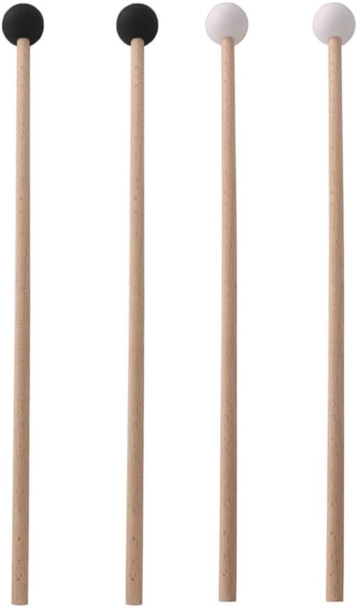 Rubberen Trommelstokken - Percussie Stokken - Muziek Maken - Zacht Rubber - 40 cm - Zwart