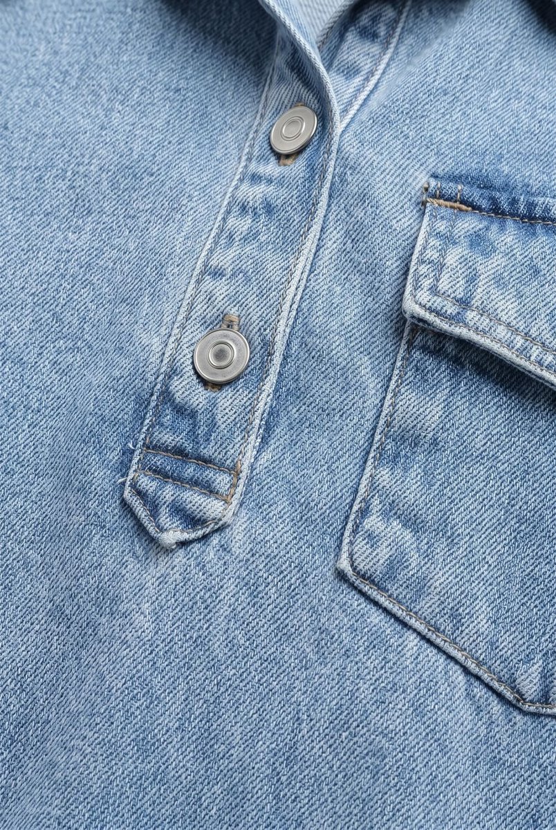 EDITED Asta Denim Dress Dames - Jurk - Lichtblauw - Maat 36