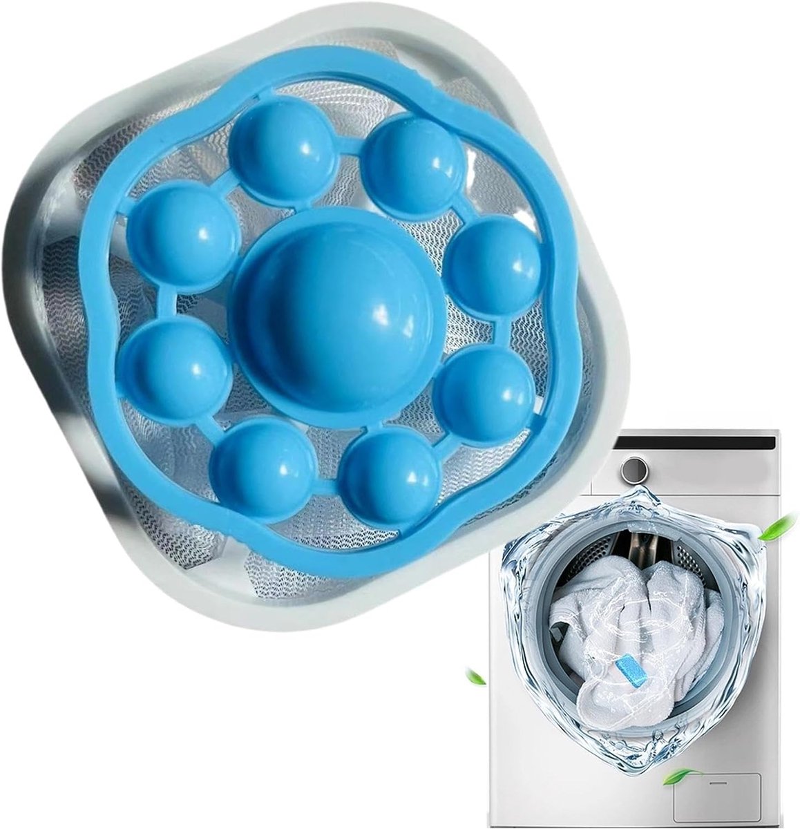 1 Blauwe Wasmachinefilterzak - 9,5 × 17 cm - Pluisverwijderaar - Pluisbal - Pluisfilter - Universele Gaaszak - Pluisabsorptie & Reiniging - Herbruikbare Gaasfilterzak - Voorkomt Verstopping - Gemakkelijk in gebruik