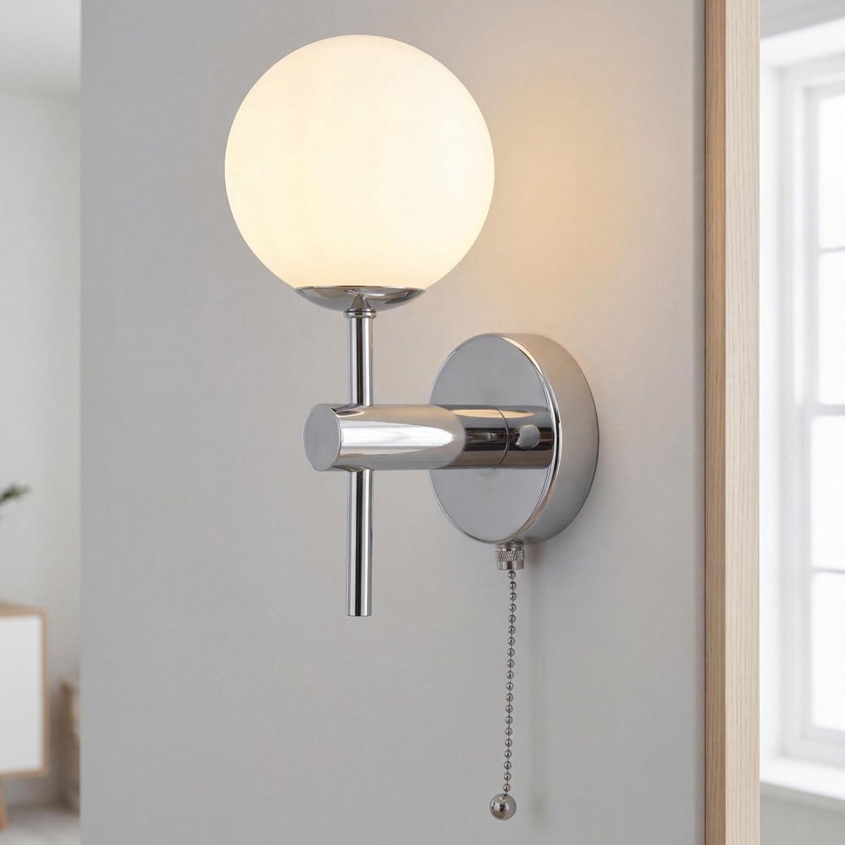 Wandlamp Badkamer - Spiegellamp Wandlicht - Badkamer Verlichting - Spatwaterdicht IP44 - 21 cm Hoog - Wit Chroom
