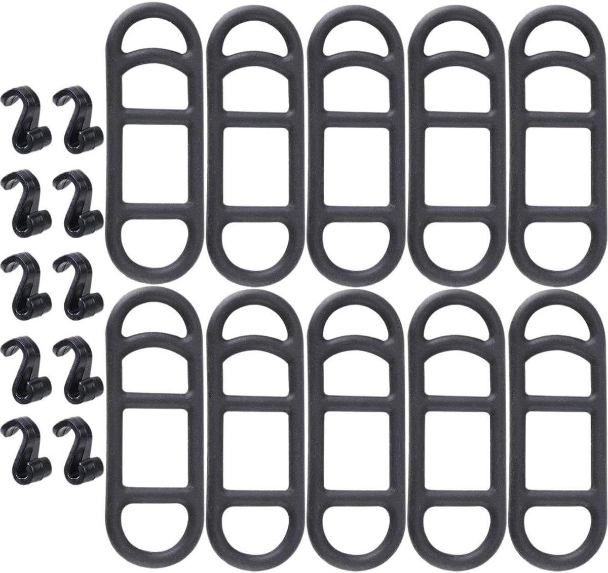 Fietsbanden Set - Bevestigingsringen Elastisch - Fietsaccessoires Bevestigen - Waterdicht Antislip - 10 stuks 70-180mm - Zwart