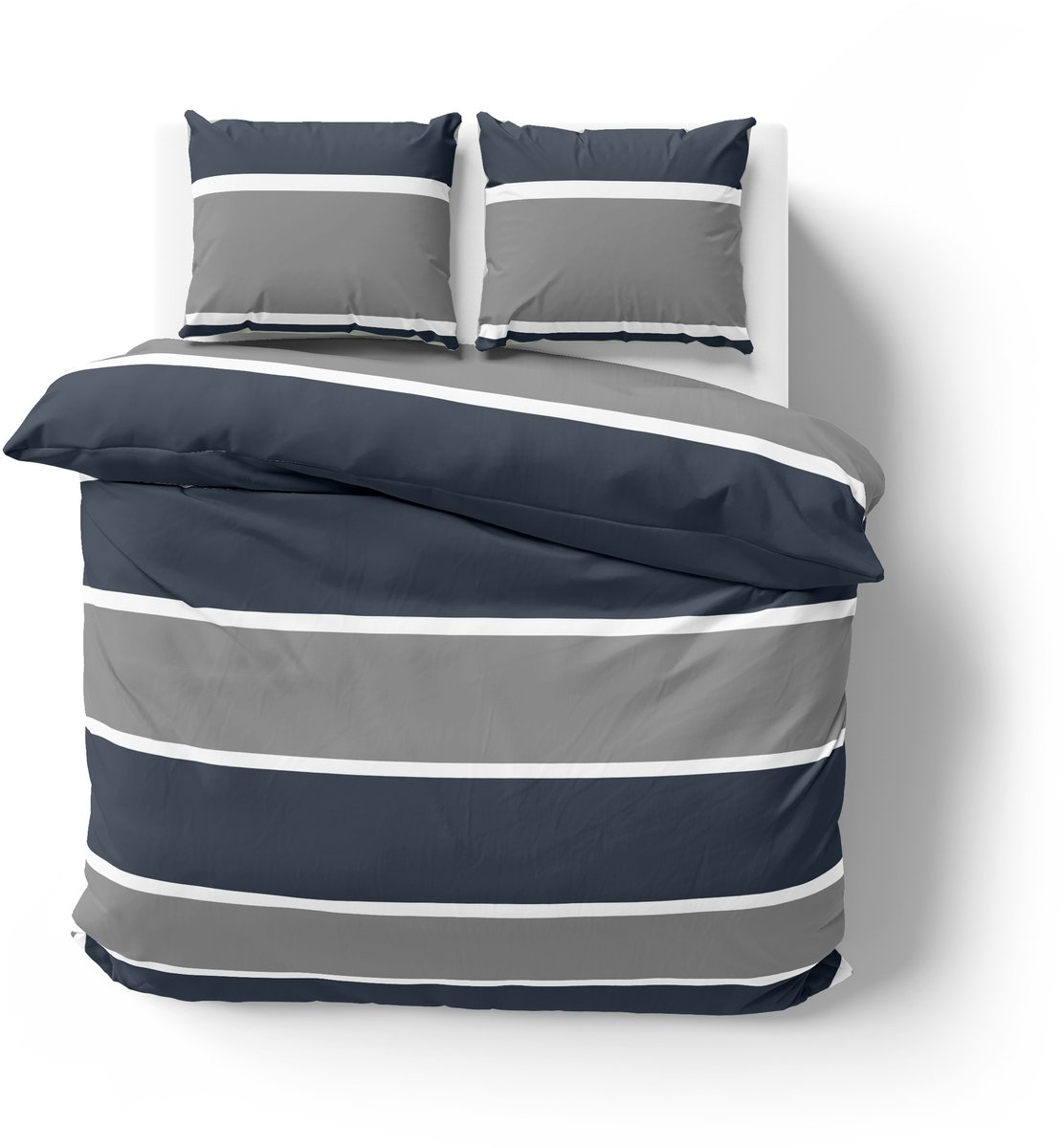 Dekbedovertrek 100% Katoen Premium - 240 x 260 cm - Extra breed - StripeLines Blue