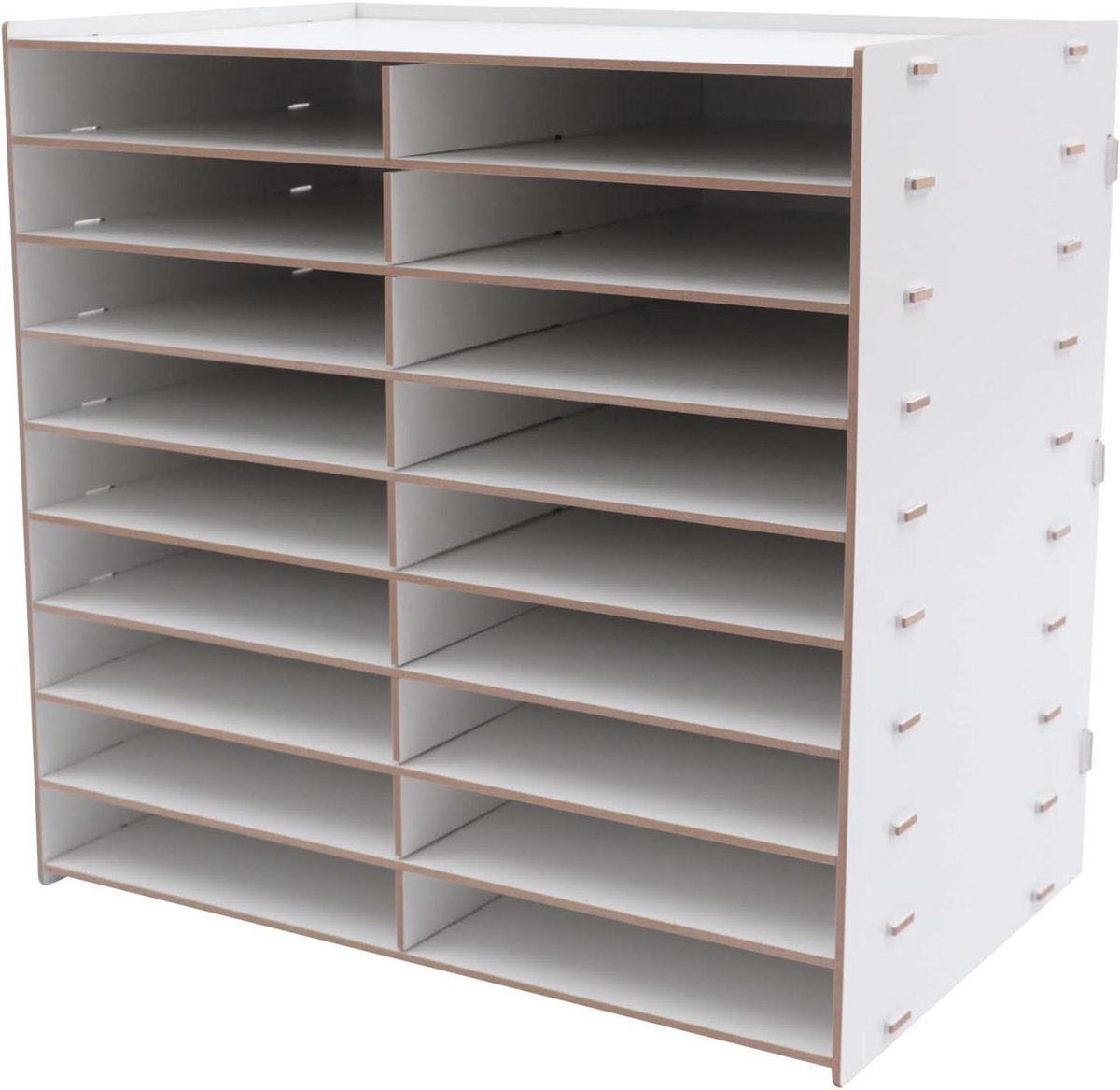 Bureau Organizer - Documentenbak - Werkplek Opruimen - 18 Vakken - 52 x 33 x 49 cm - Wit