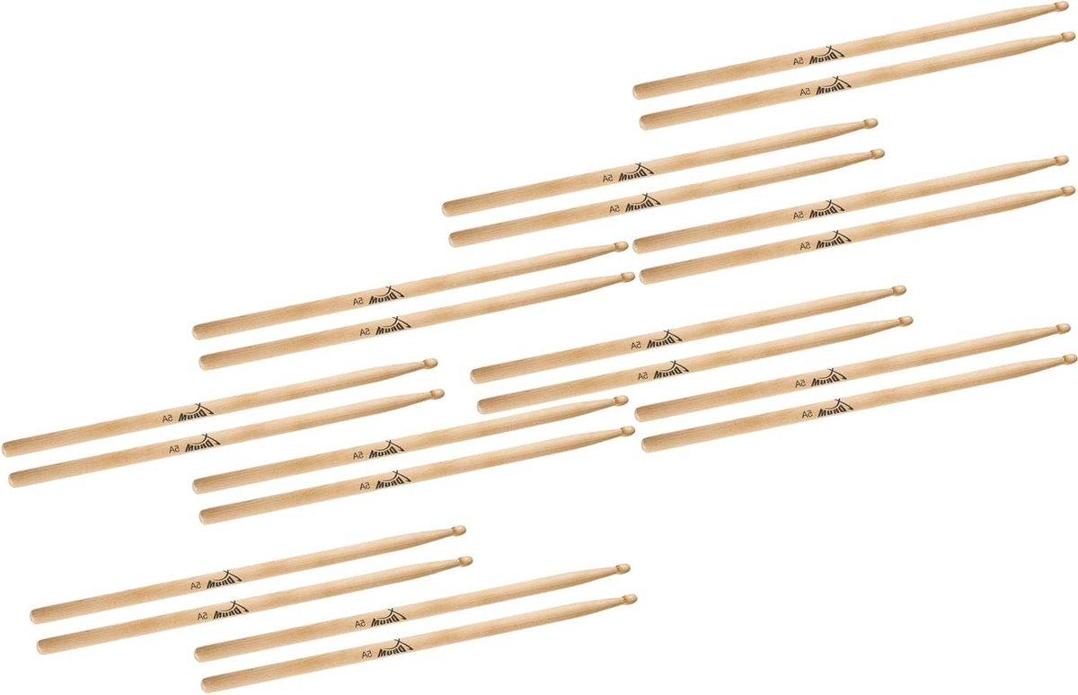 Drumstokken - Percussie stokken - Muziek maken - Esdoorn hout - 10 paar - Natuurlijk