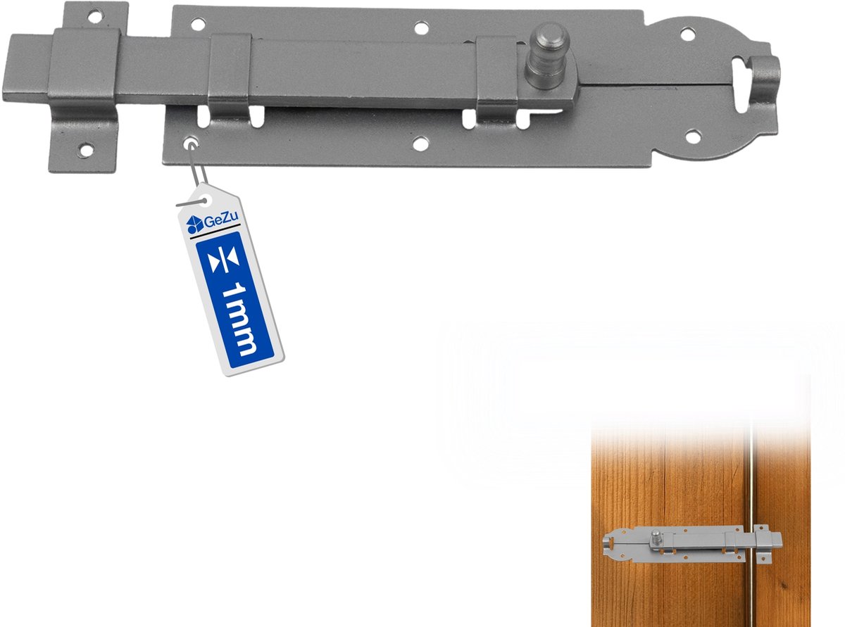 GeZu Impex Deurgrendel 120×35 mm Gegalvaniseerd – Boutgrendel voor Hek, Poort en Deur