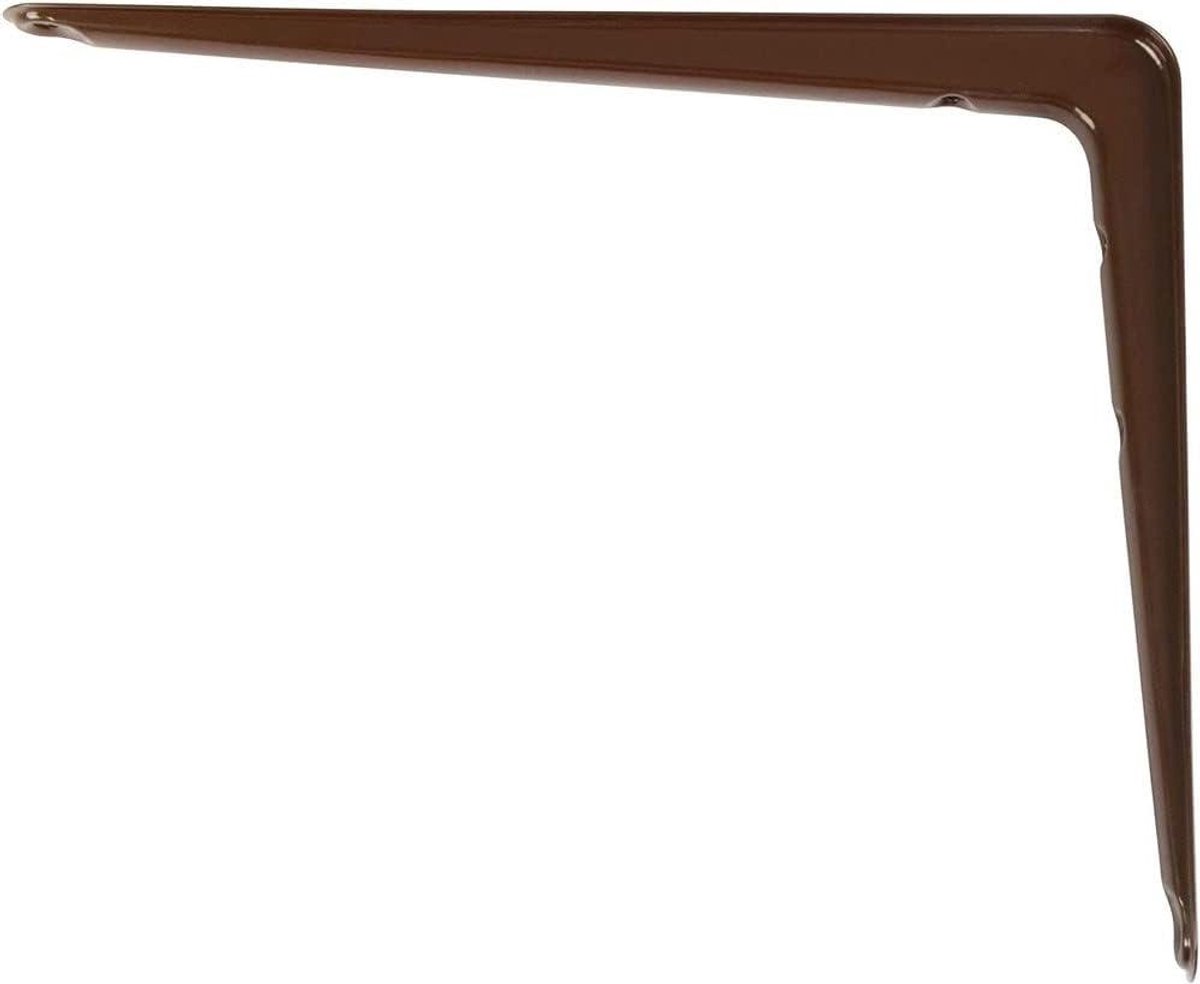 Wandplankbeugel Staal - Hoekbeugel Plankdrager - Planken Monteren - Draagvermogen 35 kg - 250x125 mm - Bruin