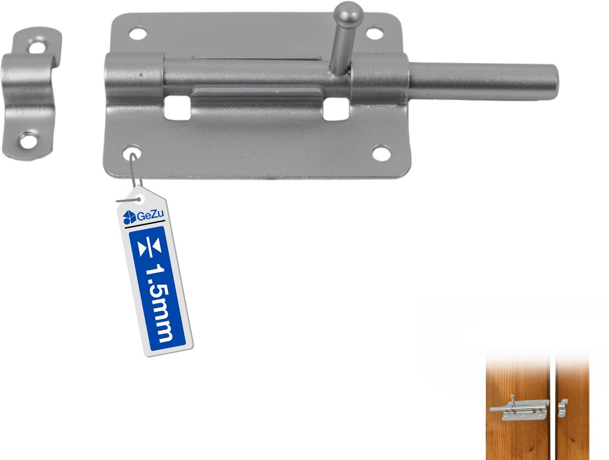 GeZu Impex Deurgrendel 80×55 mm Gegalvaniseerd – Robuuste Grendel voor Poort en Deur