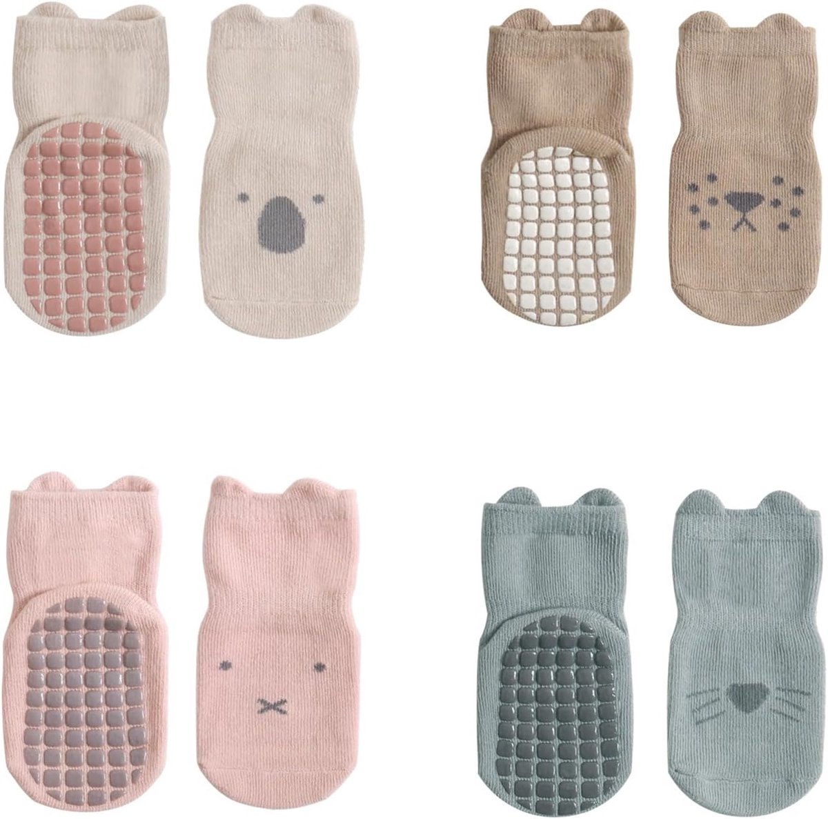 Kleurige antislip sokken voor kinderen, peuters en baby's - comfortabele en veilige sokken voor binnen en buiten