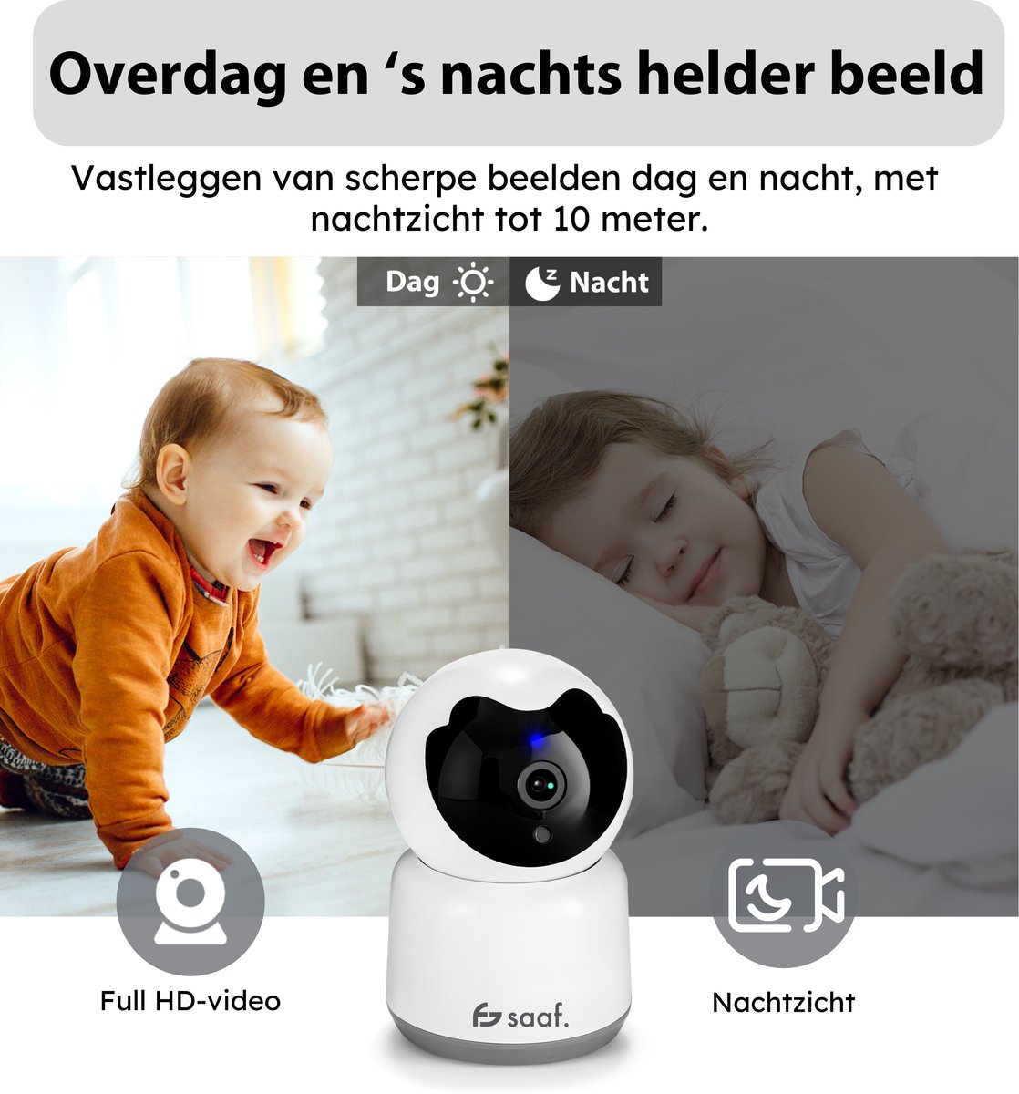 Beveiligingscamera Huisdiercamera met App en Nachtzicht - afbeelding 3