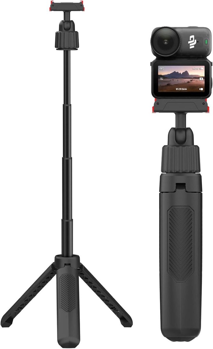 Selfie Stick Statief - Mini Extension Rod - Foto's Maken - Magnetische Quick Release - 360 Rotatie - Zwart