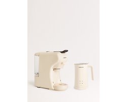 CREATE - Pack POTTS Espressomachine met meerdere capsules + MILK FROTHER STUDIO Verwarmingsopschuimer voor melk en chocolade - Gebroken wit