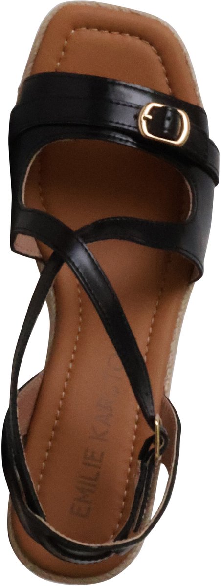 Napolie leren sandalen met sleehak