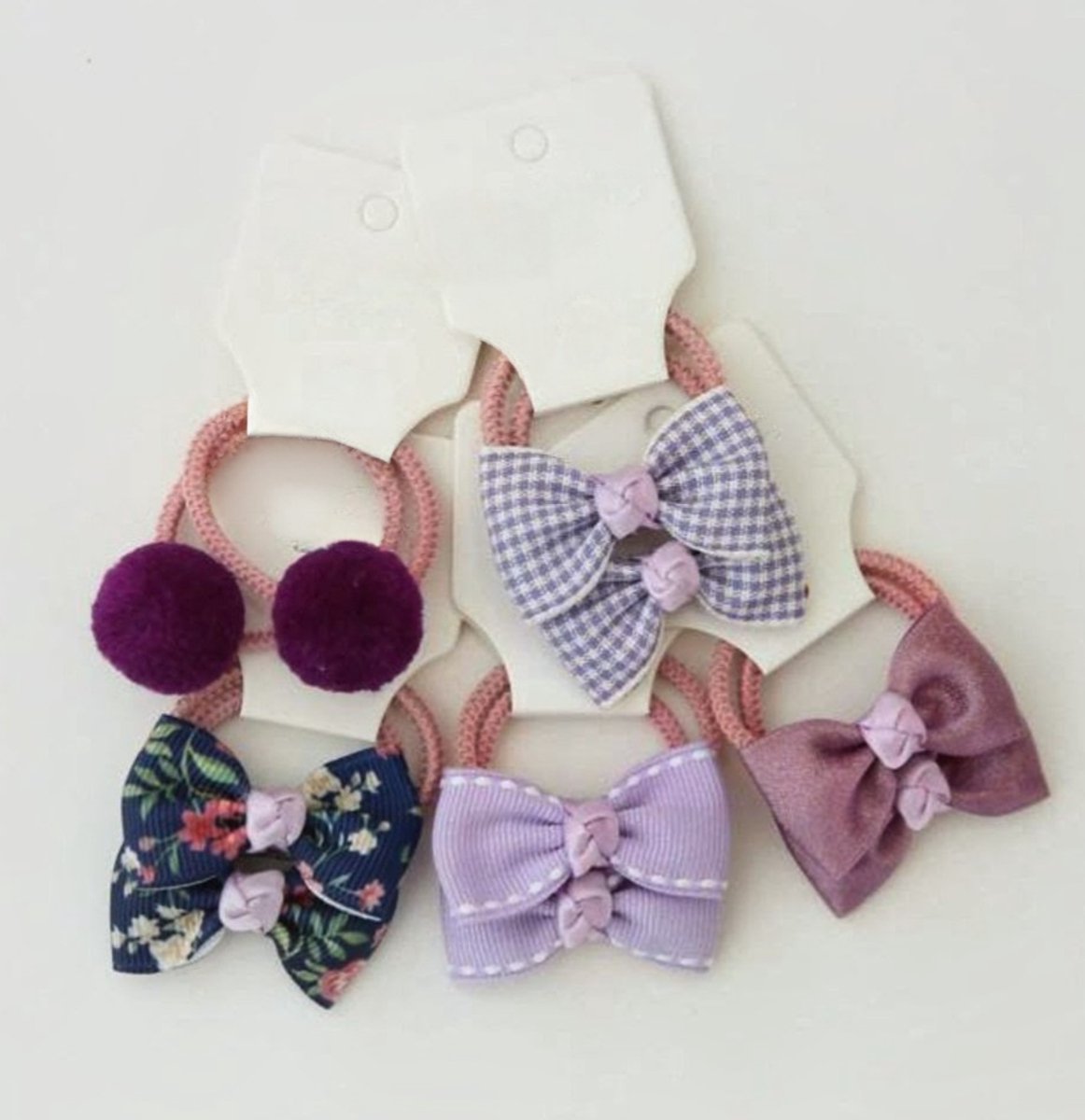 Haarelastiekjes kinderen meisjes - paars - 10 stuks - haaraccessoires - cadeau