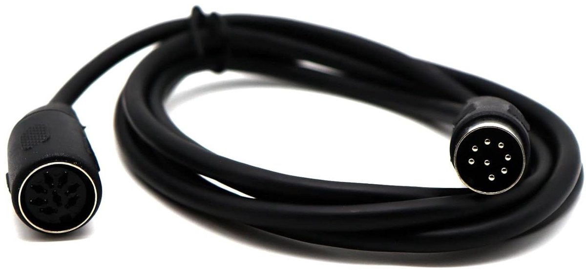 DIN MIDI Kabel - Audio Verbinding - Muziek Afspelen - 8 Pins Volledig Bedraad - 1.5 Meter - Zwart