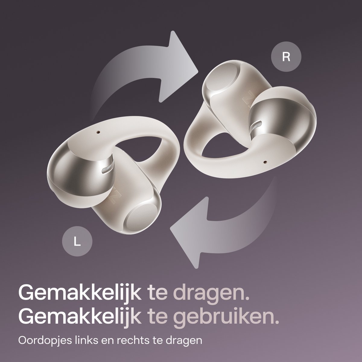 Shokz OpenDots ONE Open-ear Clip-on Oortjes – Dolby Audio – Draadloze Oordopjes – Grijs thumbnail 6