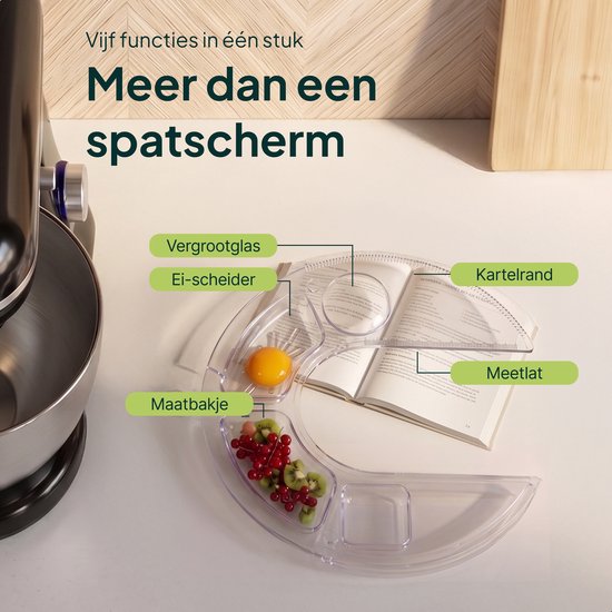 Vivid Green 1500W Keukenmixer - 5L Mengkom - 10 Snelheden - Keukenmachine - Keukenrobot - Zwart