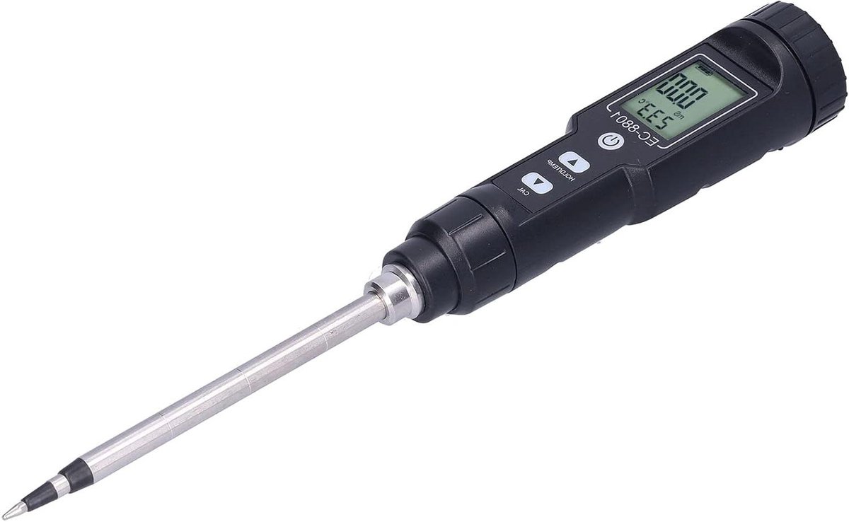 Digitale Bodem EC Meter - Geleidbaarheid Tester - Planten Verzorgen - Directe Meting - 30 cm - Grijs