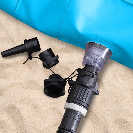 Ventieladapter - Pomp adapter - Watersport oppompen - 4 Opblaasmondstukken - 8x1.9cm - Zwart — afbeelding 2