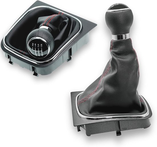 Schakelpook set - Pookknop manchet - Auto interieur - 6 versnellingen achteruit - N.v.t. - Zwart rood — afbeelding 3