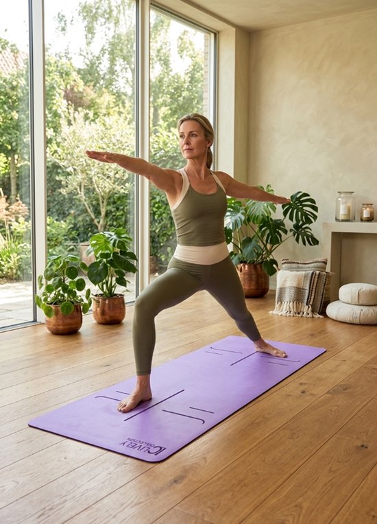 yoga mat -natuurlijk rubber - bio yogamat - PU yogamat - ashtanga mat - pro grip - 183 cm x 81 cm x 4mm - lavendel paars van Valhalla Fitness — afbeelding 2