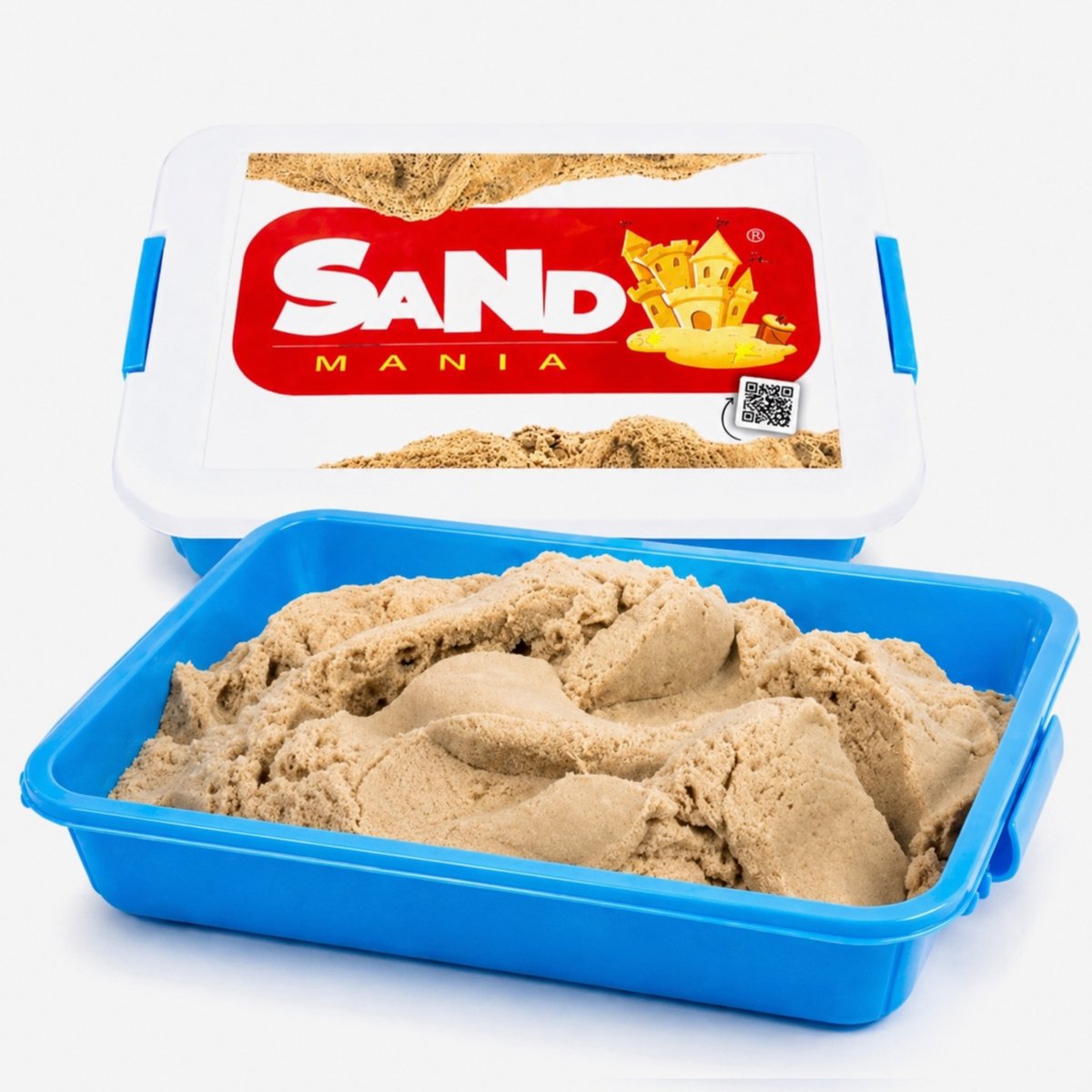 Sand Mania® kinetisch zand - 3 KG - inclusief Speel- & Opbergbak - Beige / Naturel - Sensorisch Speelzand voor Kinderen
