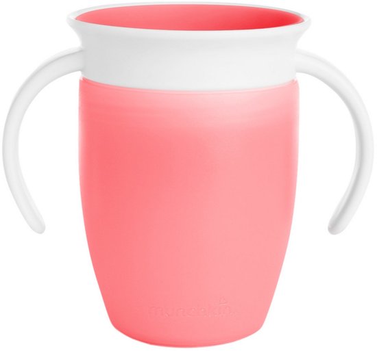 Munchkin Miracle Anti-Lek 360° Drinkbeker - Trainer Cup - Oefenbeker voor Baby en Kind - 207ml - Roze