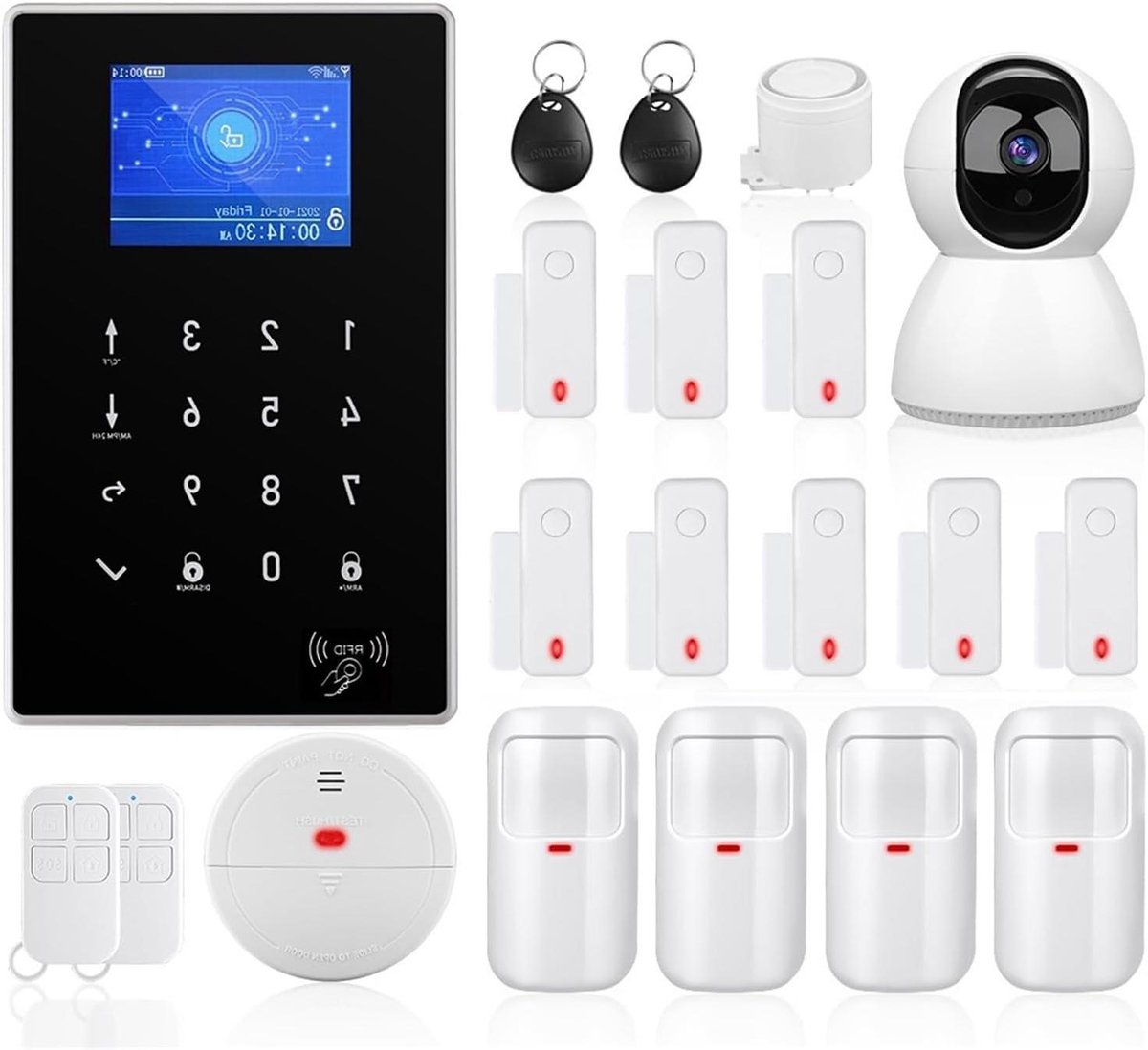 GSM Smart Alarm - Inbraakalarmset Draadloos - Huis Beveiligen - Met Weergavevenster - 1000 Gram - One Color