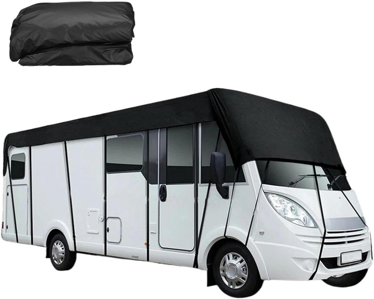 Camperdak Afdekking - Caravanhoes Waterdicht - Bescherming Buiten - 210D Oxford Stof - 6.5 x 3 Meter - Zwart
