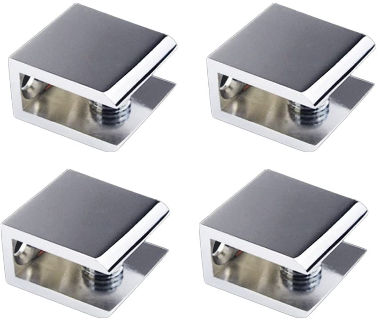 aladdien - Verstelbare glazen beugel - Anti-slip glasklemmen - Zilver - Geschikt voor 5-12mm glas - Duurzaam en stevig - Perfect voor planken