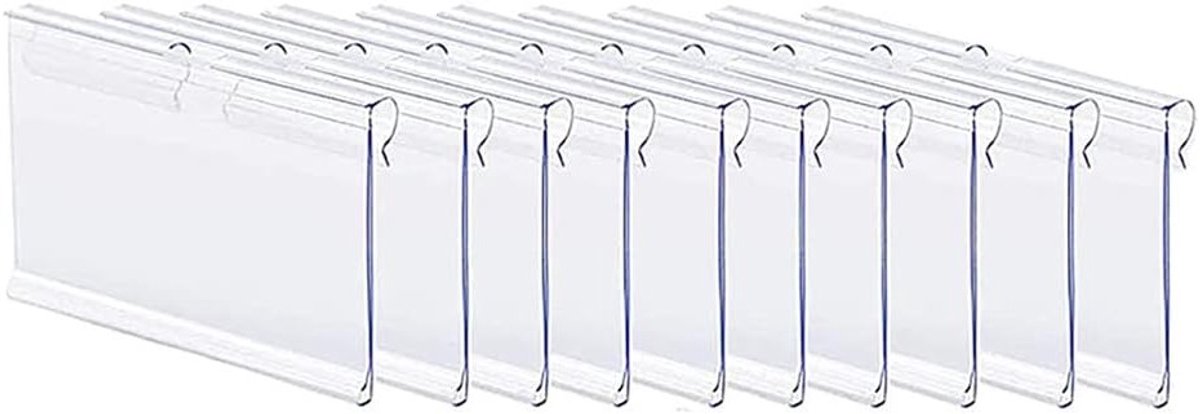 10 Stuks Heldere Plastic Labelhouders 100x42mm voor Prijsetiketten en Naamkaarten in Supermarkten, Kantoor en Thuis