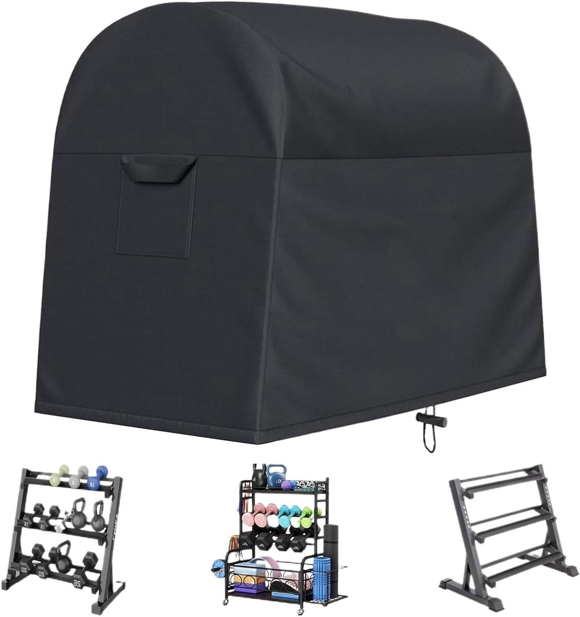 Halterset Beschermhoes - Gewicht Houder - Fitness Apparatuur - Dubbellaags Waterdicht - 21 x 15 x 15 cm - Zwart