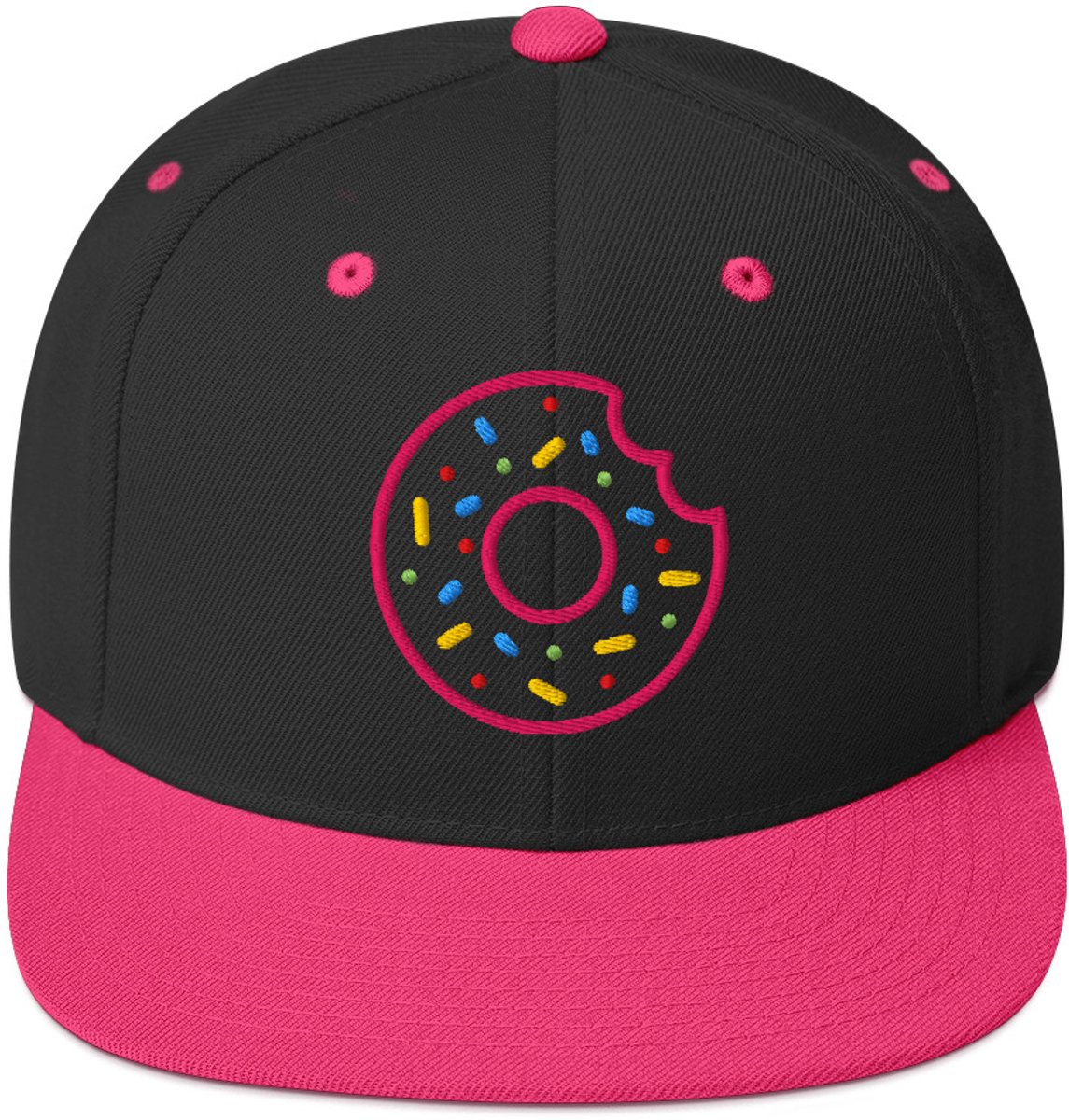 Captain's Cap: Yummy Donut - Snapback - Pet zwart roze