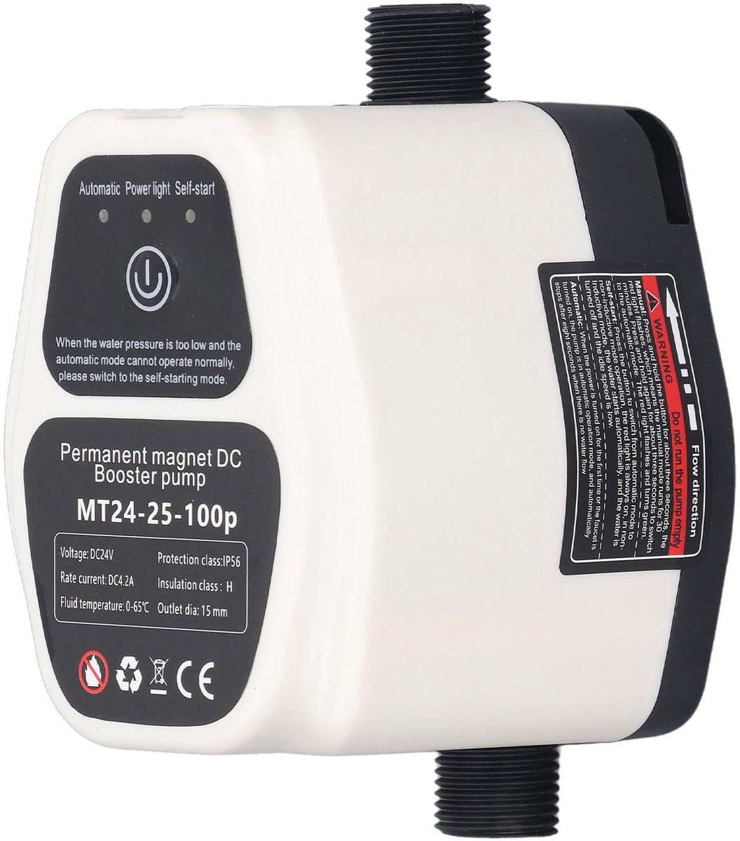 ONF3 - Waterdruk Verhogingspomp - Automatische Waterdruk Verhoging - Efficiënte Huishoudelijke Pomp - EU Plug - Waterdruk Verhogen - 24V 100W - ...