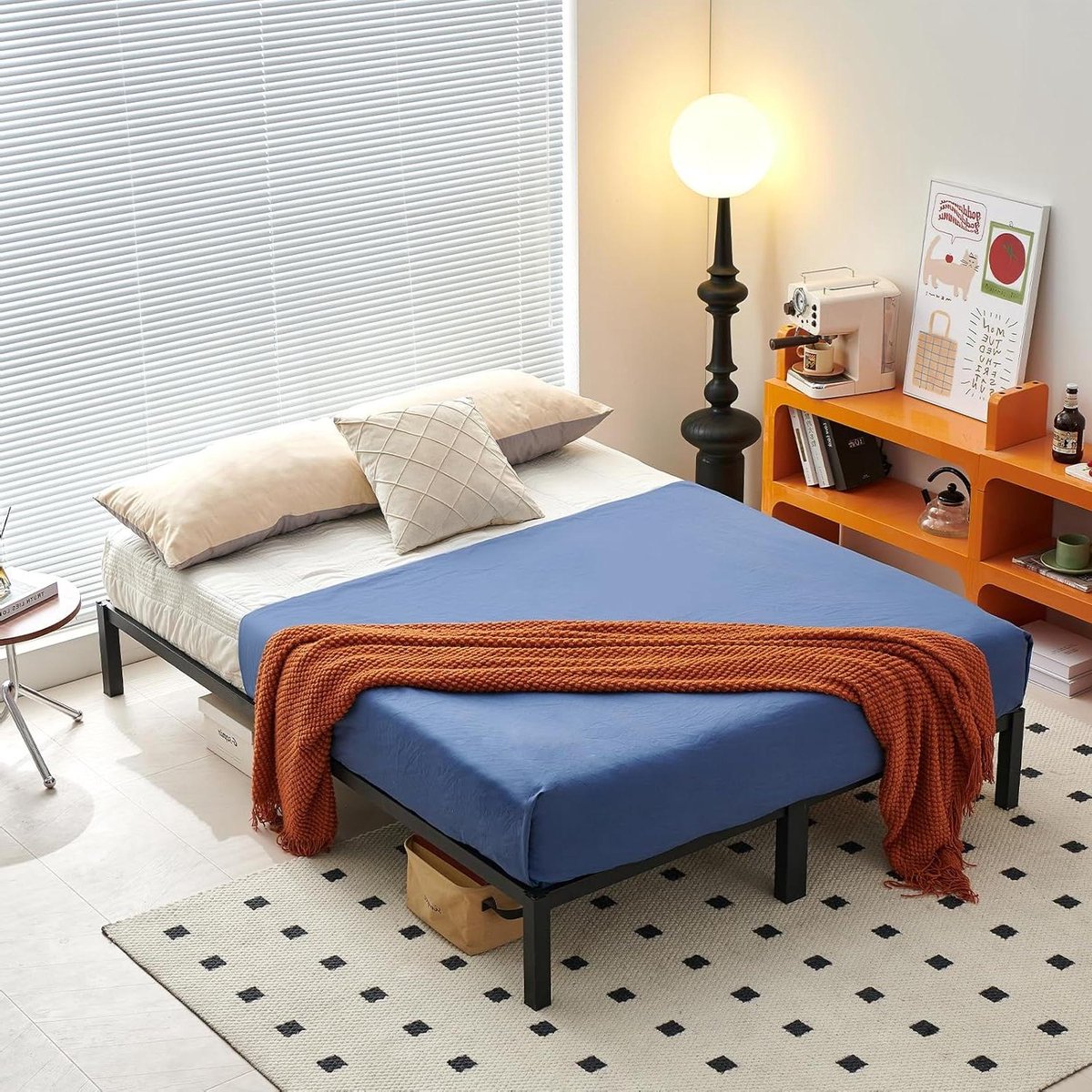Tweepersoons Bedframe - Metalen Bed Bodem - Slaapkamer Inrichten - Extra Dikke Metalen Buizen - 140 x 200 cm - Zwart
