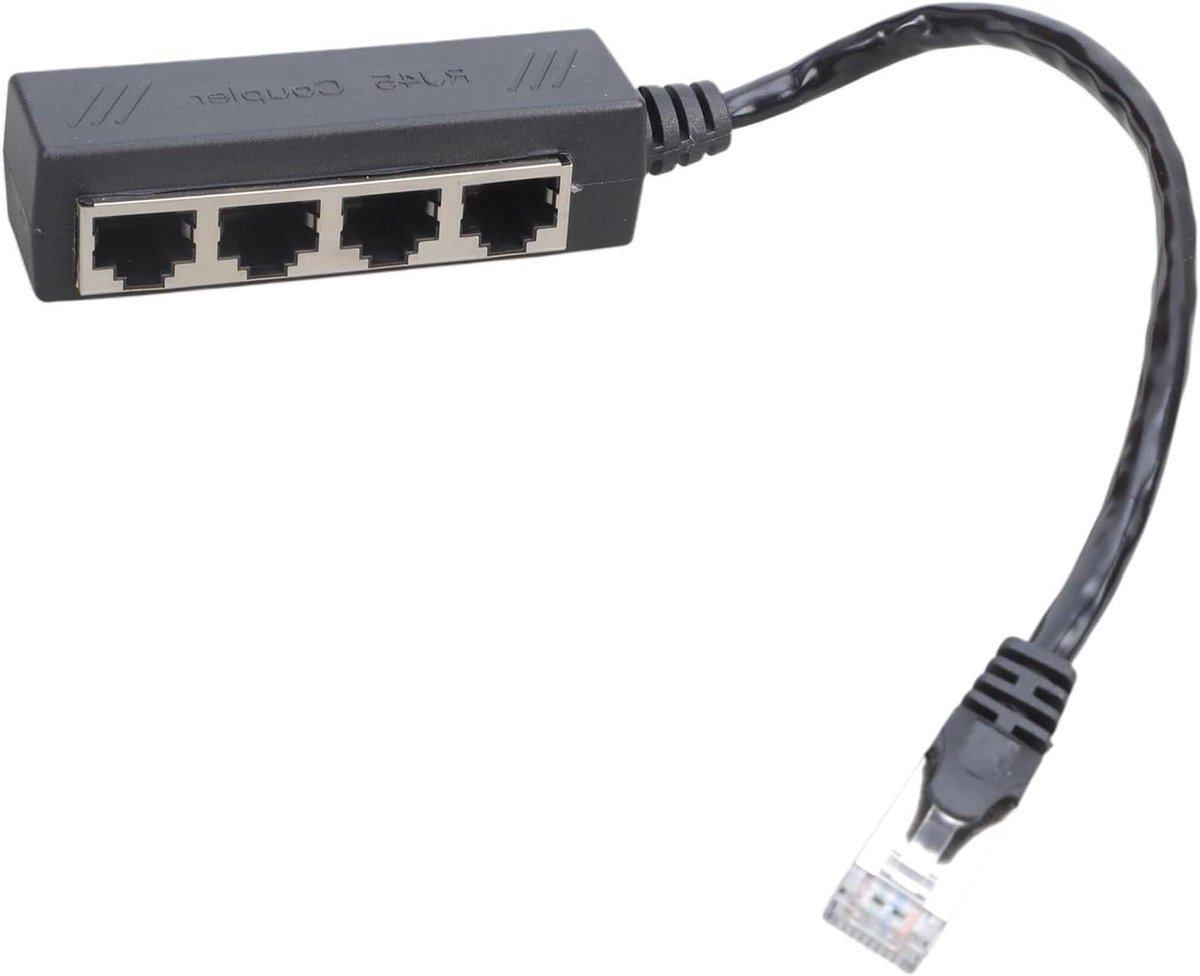 Ethernet Splitter Kabel - Netwerk Extender Connector - Internet Verbinding Delen - Vier Uitgangen