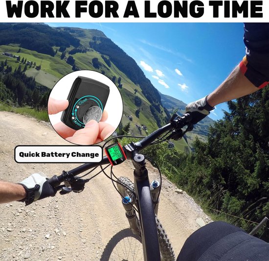 Fietscomputer - Fietskilometerteller - Snelheidsmeter - Kilometerteller Fiets - Bedrade Fietscomputer - Waterdicht - HD-snelheidsmeter - Achtergrondverlichting - 19 Functies - MTB-kilometerteller - voor MTB Racefiets - Zwart-rood van Fietscomputer. — afbeelding 4