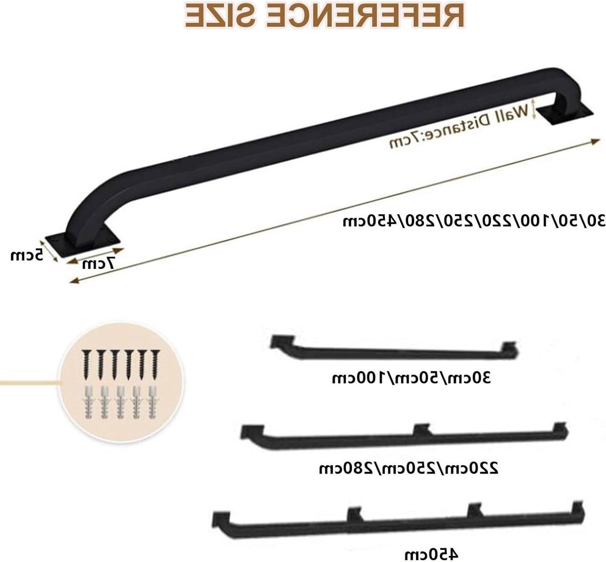 Trapleuning Wandmontage - Muurleuning Trap - Veilig Traplopen - Ergonomisch Ontworpen Grip - 280 cm - Goud