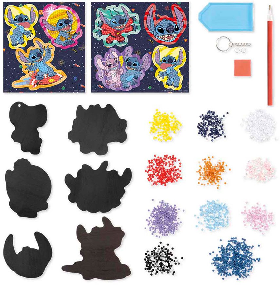 Disney Stitch Totum 3 in 1 knutselset XL - armbandjes, gips gieten, diamond painting magneten en sleutelhanger knutselen - creatief speelgoed cadeau tip knutselen jongens en meisjes vanaf 5 jaar — afbeelding 9