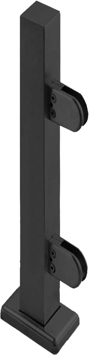 Roestvrij Staal Leuning Post - Vangrail Paal - Terras Afscherming - Zonder Glas Boren - 120 cm Hoog - Zwart